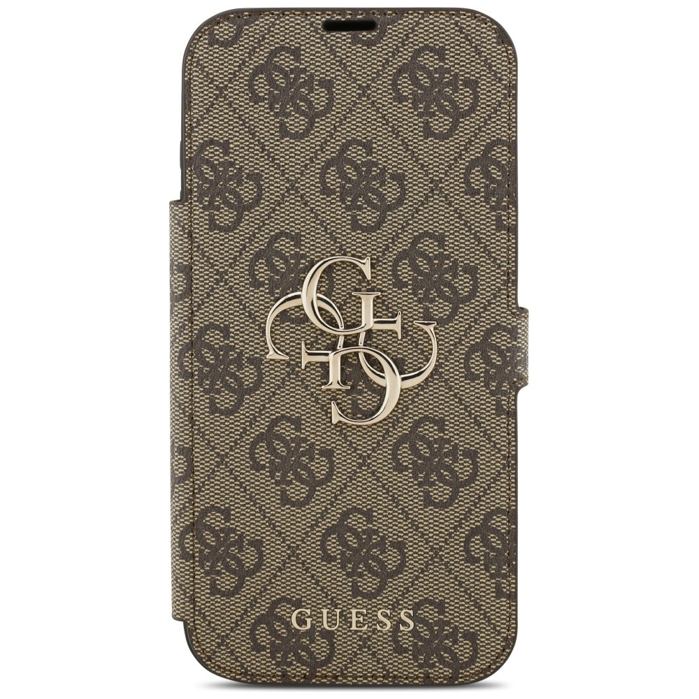 Fodral för Apple iPhone 17 Pro, Guess, 4G Metal Logo, Brun