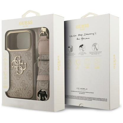 Fodral för Apple iPhone 17 Pro, Guess, Big 4G Classic Logo with Big Strap, Rosa