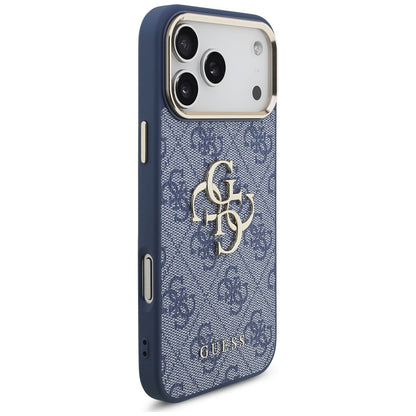 Skyddsfodral för Apple iPhone 17 Pro, Guess, Big 4G Logo Classic, Guldigt Blått