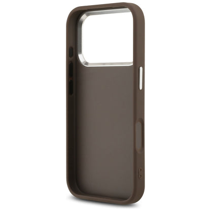 Fodral för Apple iPhone 17 Pro, Guess, Big 4G Logo Classic, Brun Silver