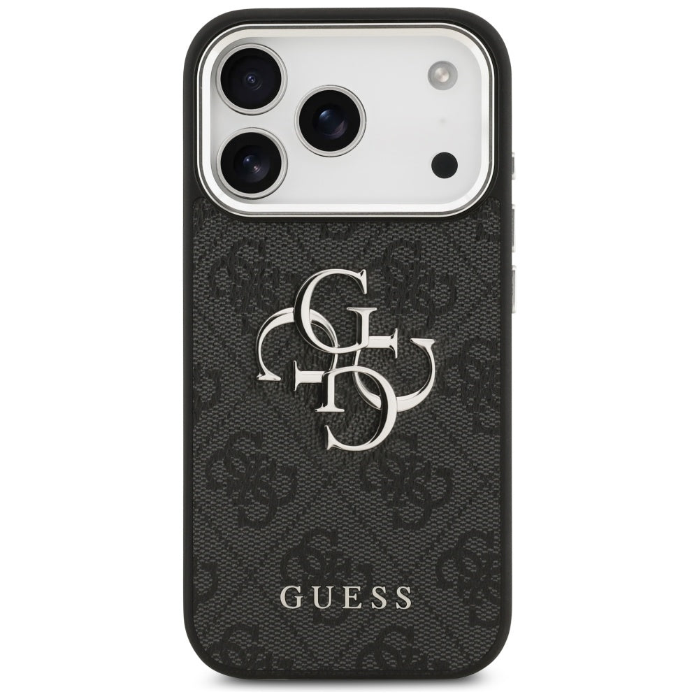 Fodral för Apple iPhone 17 Pro, Guess, Big 4G Logo Classic, Svart Silver