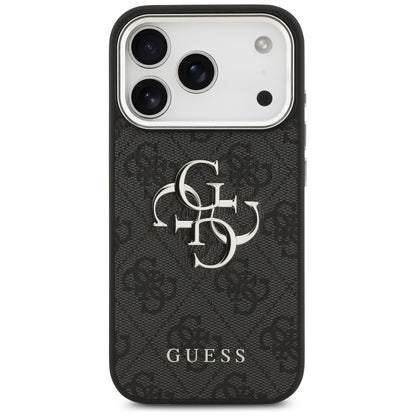 Fodral för Apple iPhone 17 Pro, Guess, Big 4G Logo Classic, Svart Silver