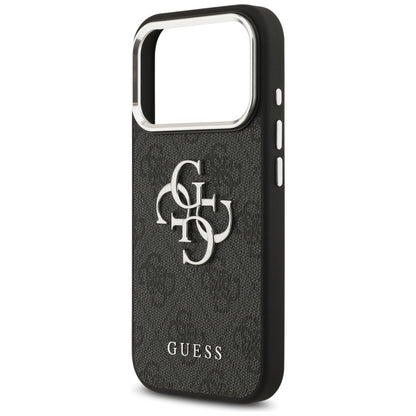 Fodral för Apple iPhone 17 Pro, Guess, Big 4G Logo Classic, Svart Silver
