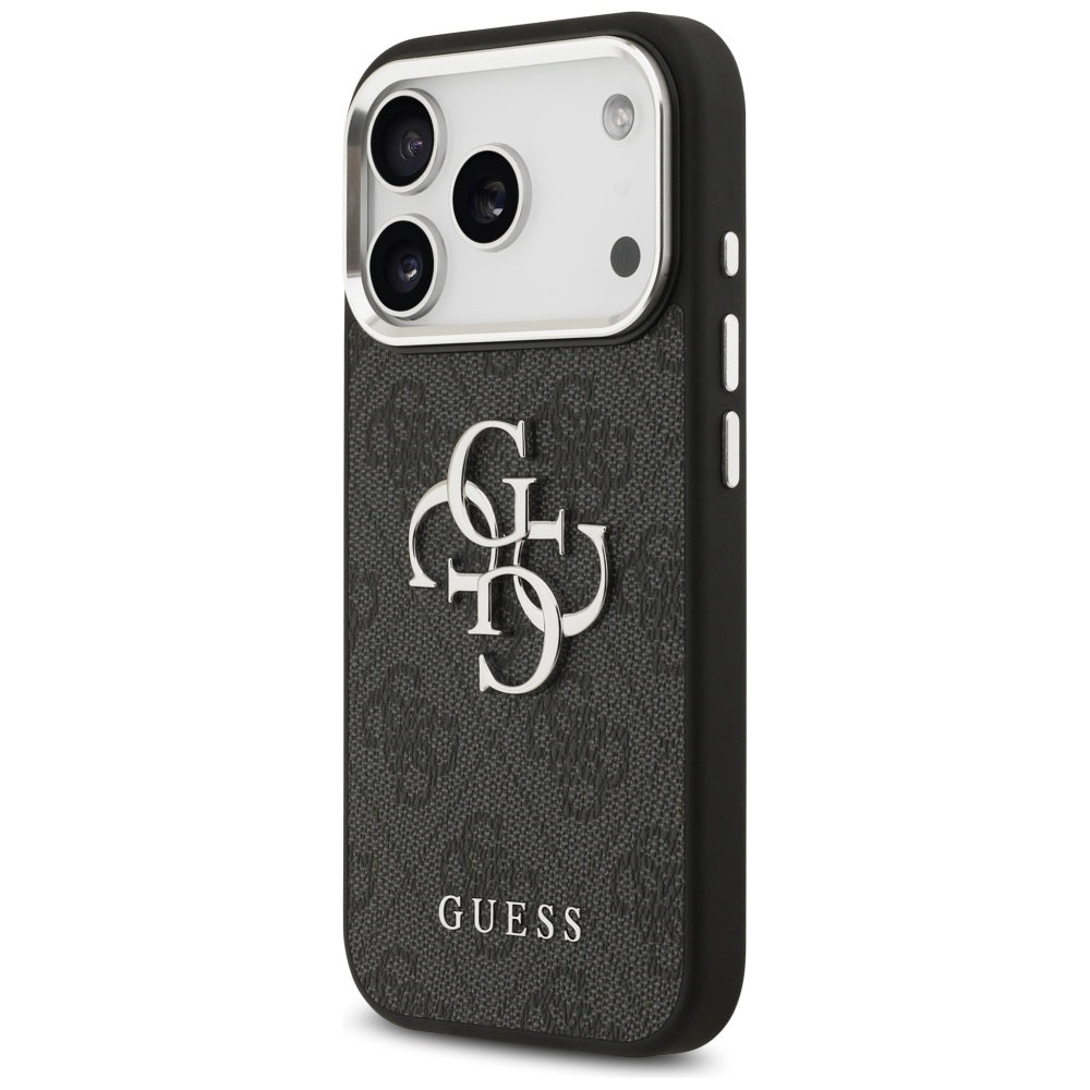 Fodral för Apple iPhone 17 Pro, Guess, Big 4G Logo Classic, Svart Silver