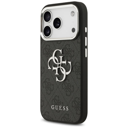 Fodral för Apple iPhone 17 Pro, Guess, Big 4G Logo Classic, Svart Silver