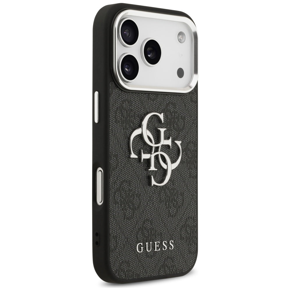 Fodral för Apple iPhone 17 Pro, Guess, Big 4G Logo Classic, Svart Silver