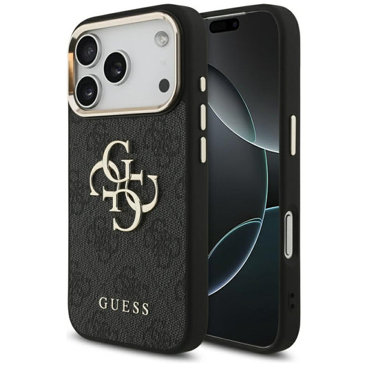 Fodral för Apple iPhone 17 Pro, Guess, Big 4G Logo Classic, Svart Guld