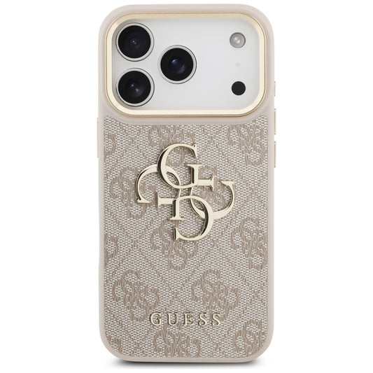 Skyddsfodral för Apple iPhone 17 Pro, Guess, Big 4G Logo Classic, Guldrosa