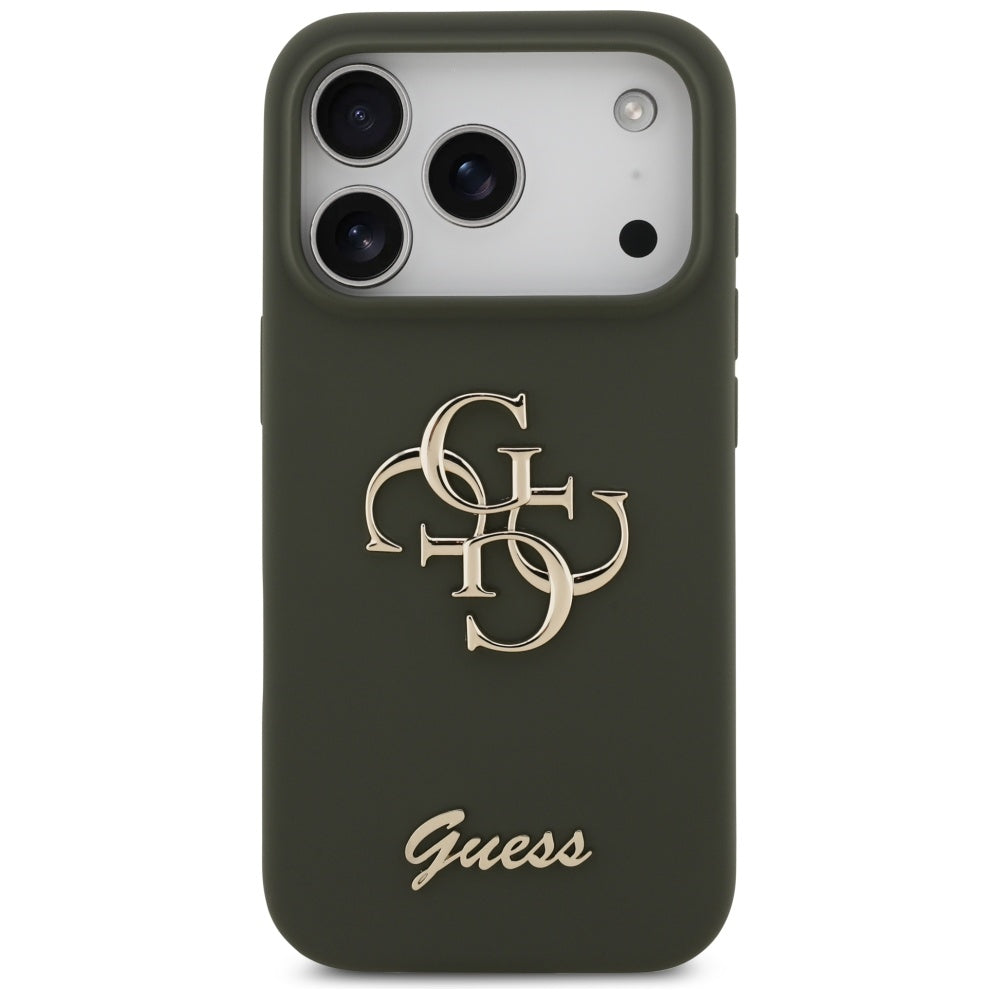 Fodral för Apple iPhone 17 Pro, Guess, Big 4G Script, Kaki