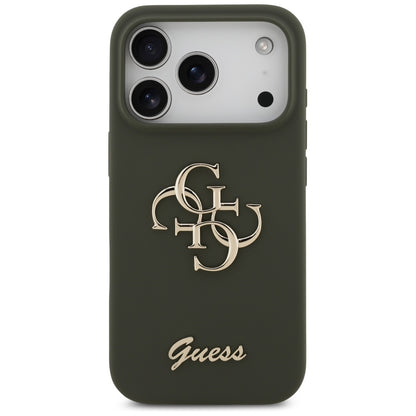 Fodral för Apple iPhone 17 Pro, Guess, Big 4G Script, Kaki