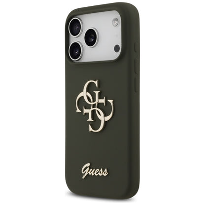 Fodral för Apple iPhone 17 Pro, Guess, Big 4G Script, Kaki