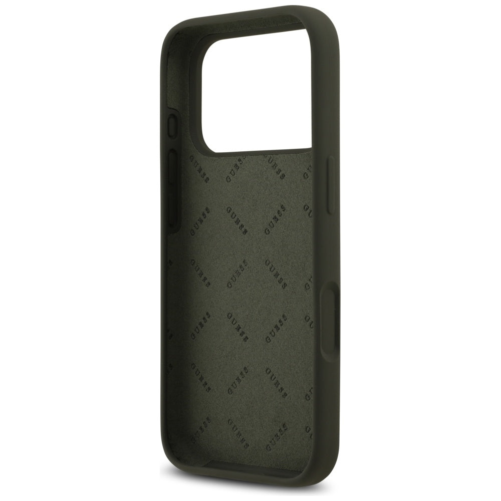 Fodral för Apple iPhone 17 Pro, Guess, Big 4G Script, Kaki