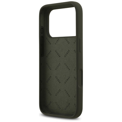 Fodral för Apple iPhone 17 Pro, Guess, Big 4G Script, Kaki