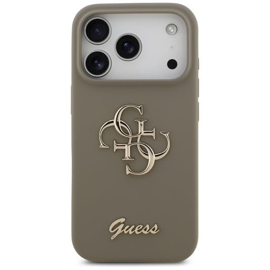 Fodral för Apple iPhone 17 Pro, Guess, Big 4G Script, Brun