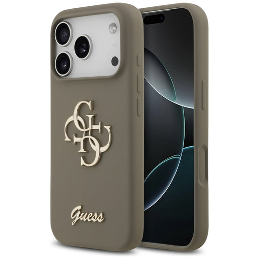 Fodral för Apple iPhone 17 Pro, Guess, Big 4G Script, Brun