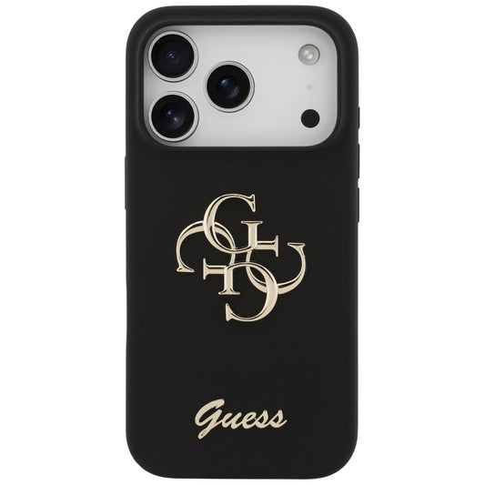 Fodral för Apple iPhone 17 Pro, Guess, Big 4G Script, Svart