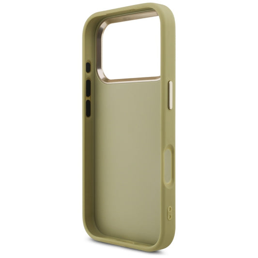 Skyddsfodral för Apple iPhone 17 Pro, Guess, Fixed Glitter Big 4G Metal Frame, Guld