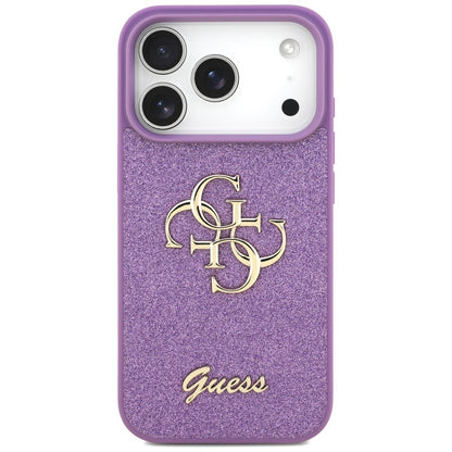 Skyddsfodral för Apple iPhone 17 Pro, Guess, Fixed Glitter Big 4G, Lila