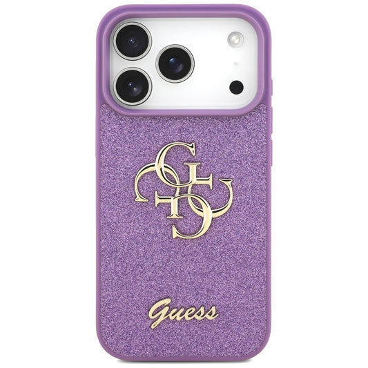 Skyddsfodral för Apple iPhone 17 Pro, Guess, Fixed Glitter Big 4G, Lila