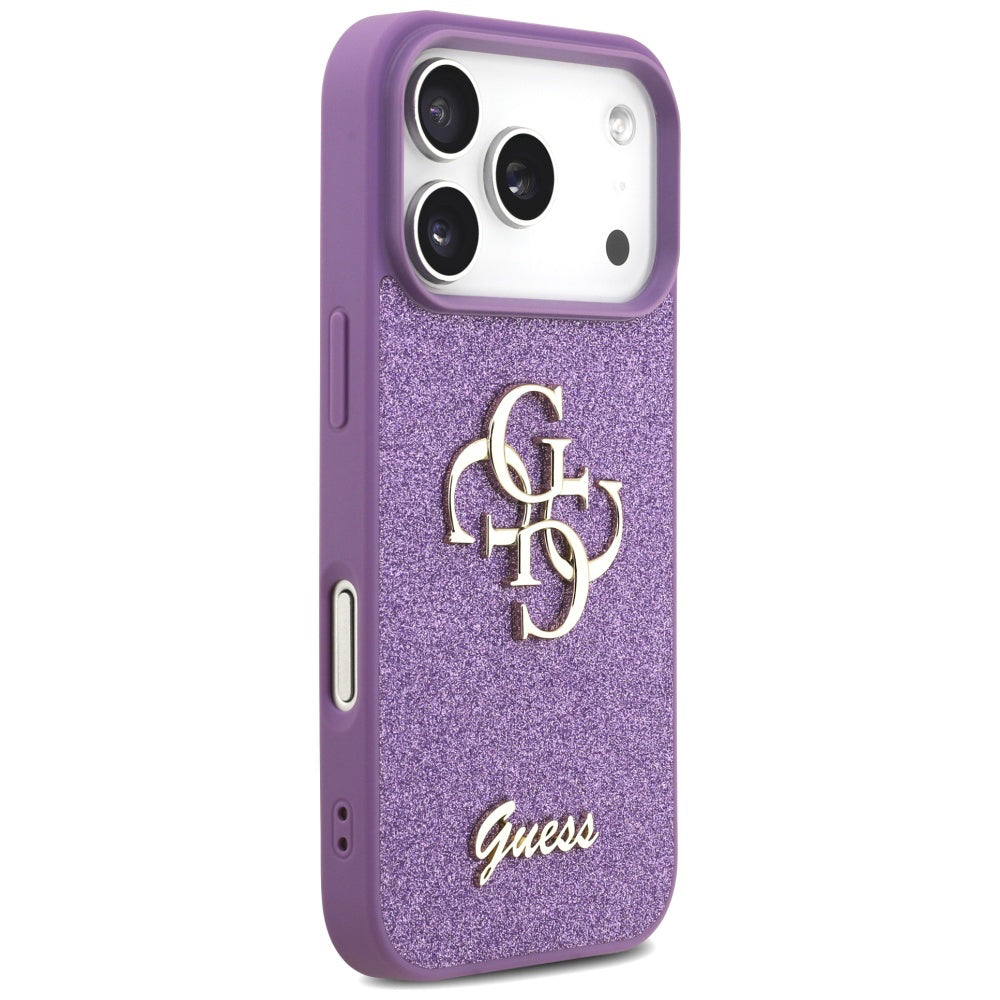 Skyddsfodral för Apple iPhone 17 Pro, Guess, Fixed Glitter Big 4G, Lila