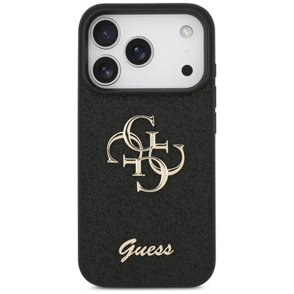 Skyddsfodral för Apple iPhone 17 Pro, Guess, Fixed Glitter Big 4G, Svart