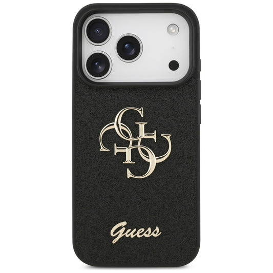 Skyddsfodral för Apple iPhone 17 Pro, Guess, Fixed Glitter Big 4G, Svart
