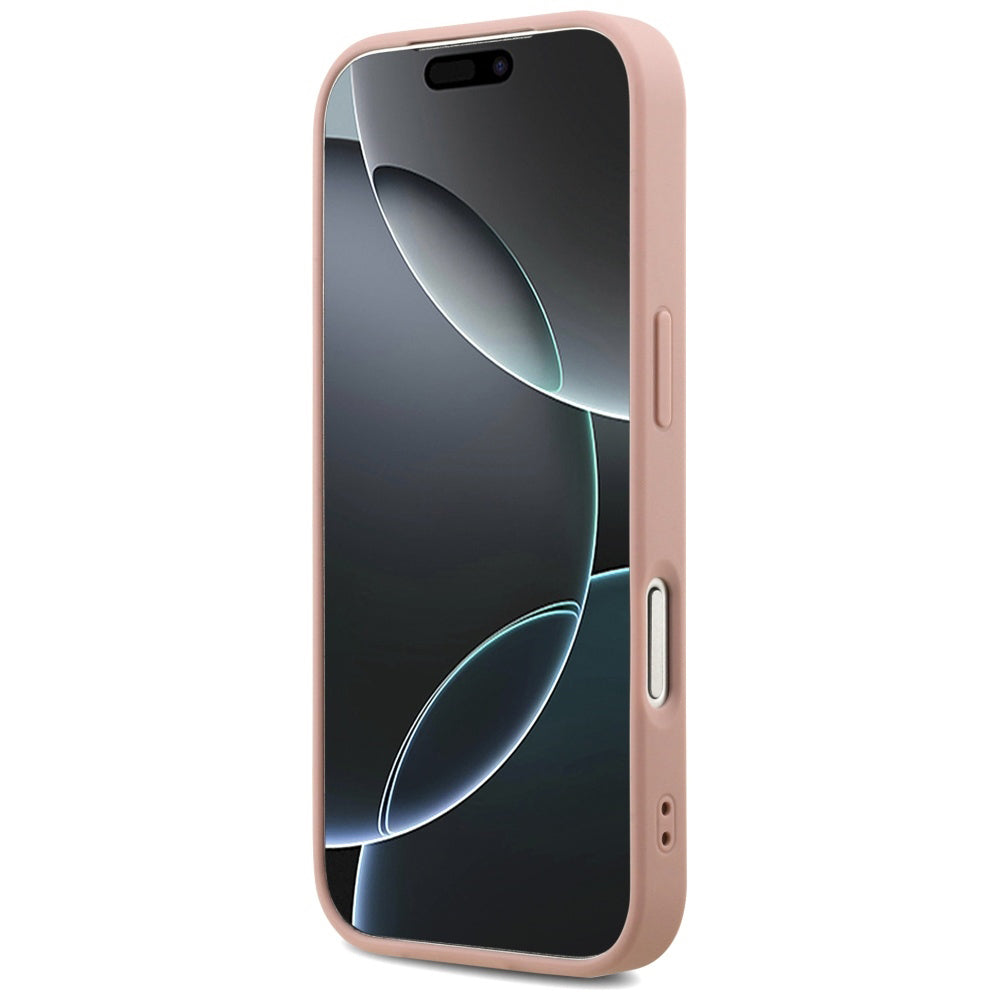 Skyddsfodral för Apple iPhone 17 Pro, Guess, Fixed Glitter Big 4G, Rosa