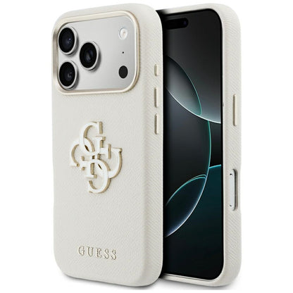 Fodral för Apple iPhone 17 Pro, Guess, Resin Logo, Beige