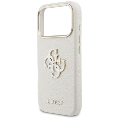 Fodral för Apple iPhone 17 Pro, Guess, Resin Logo, Beige