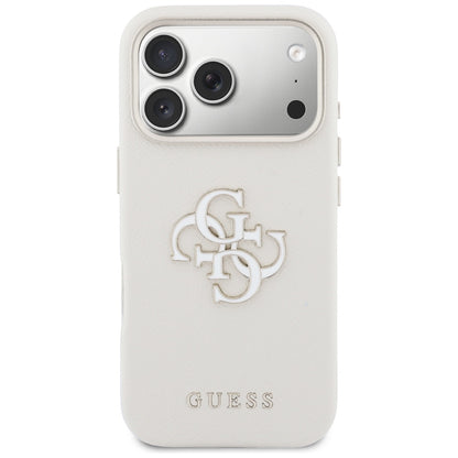 Fodral för Apple iPhone 17 Pro, Guess, Resin Logo, Beige