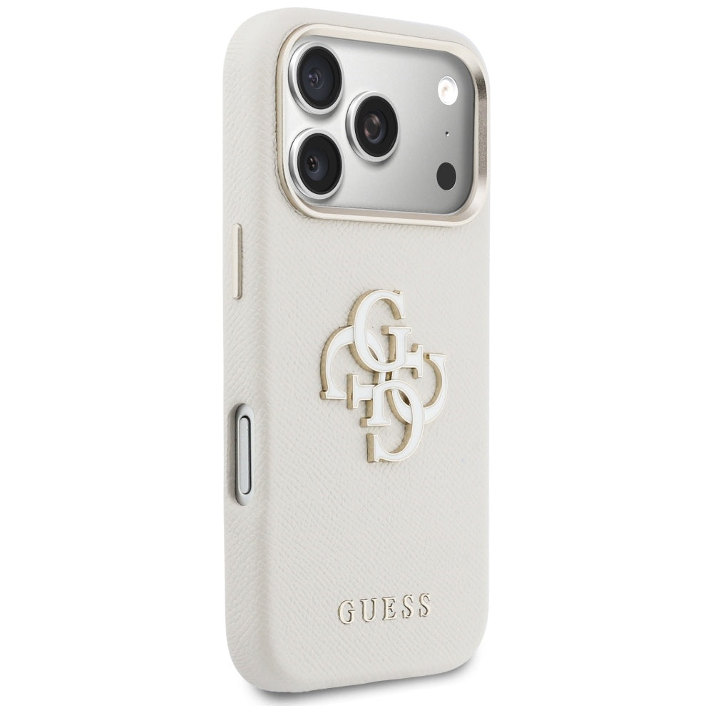 Fodral för Apple iPhone 17 Pro, Guess, Resin Logo, Beige