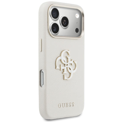 Fodral för Apple iPhone 17 Pro, Guess, Resin Logo, Beige
