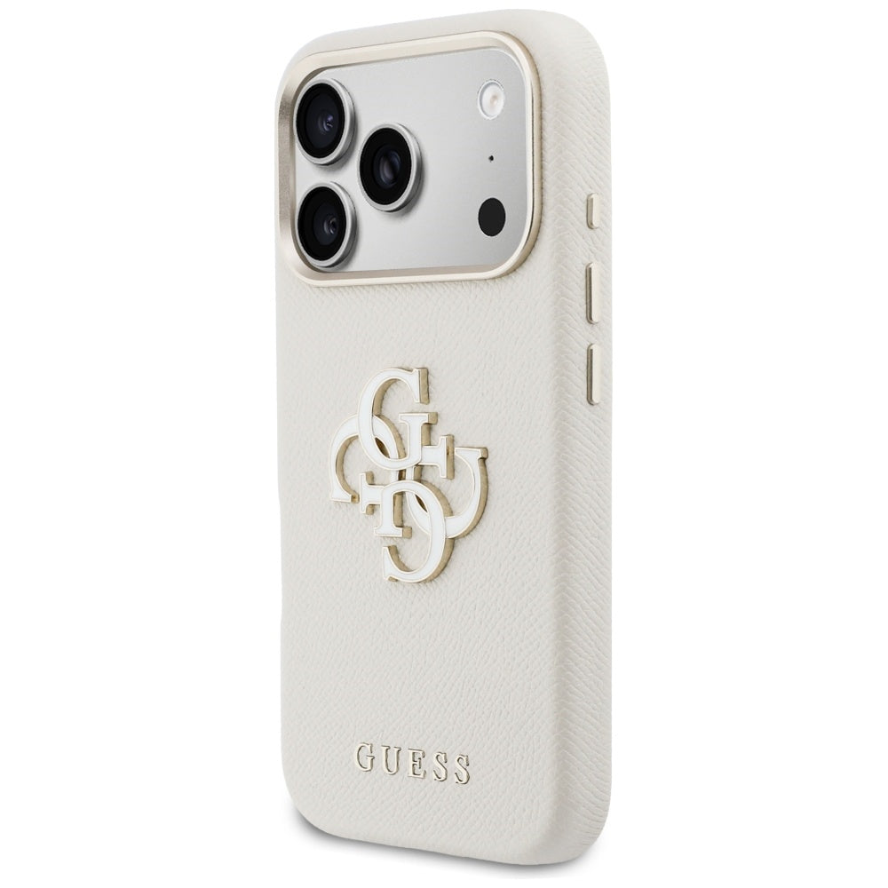 Fodral för Apple iPhone 17 Pro, Guess, Resin Logo, Beige