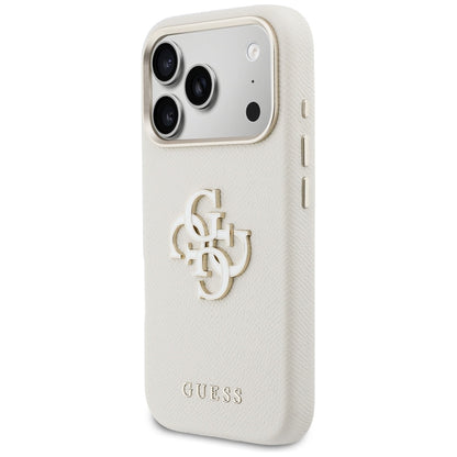 Fodral för Apple iPhone 17 Pro, Guess, Resin Logo, Beige