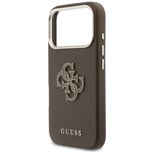 Fodral för Apple iPhone 17 Pro, GUESS, Resin Logo, Brun