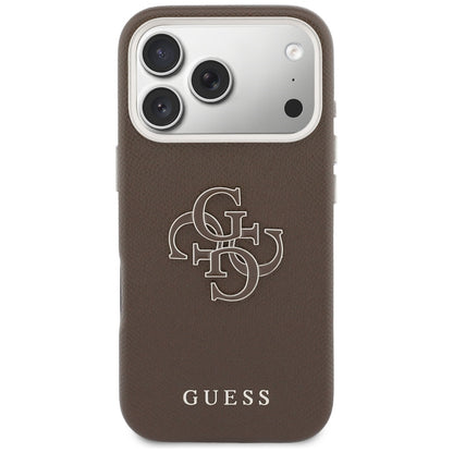 Fodral för Apple iPhone 17 Pro, GUESS, Resin Logo, Brun