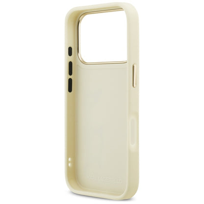 Fodral för Apple iPhone 17 Pro, Karl Lagerfeld, Script Logo, Beige