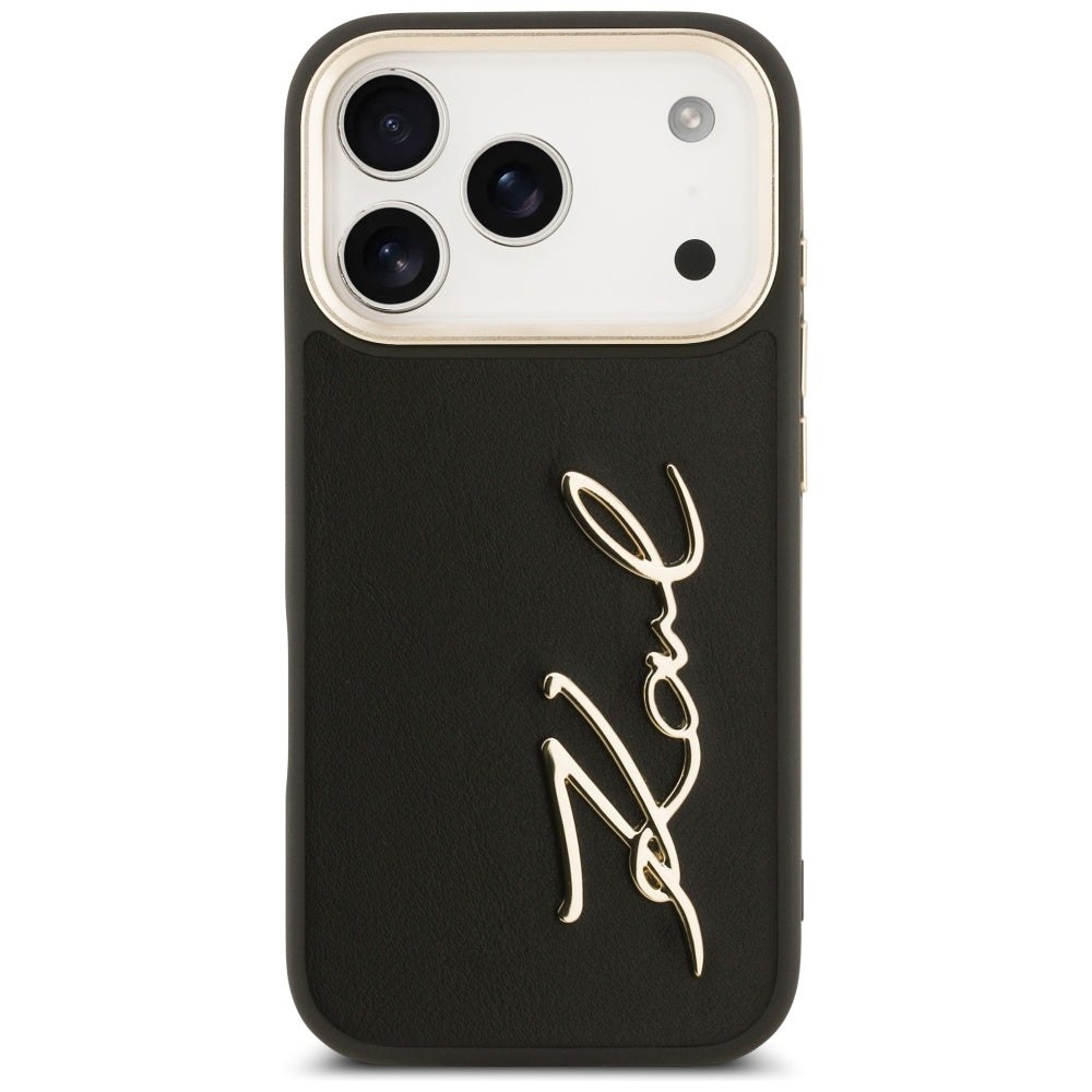 Fodral för Apple iPhone 17 Pro, Karl Lagerfeld, Script Logo, Svart