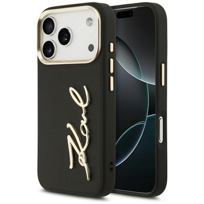 Fodral för Apple iPhone 17 Pro, Karl Lagerfeld, Script Logo, Svart