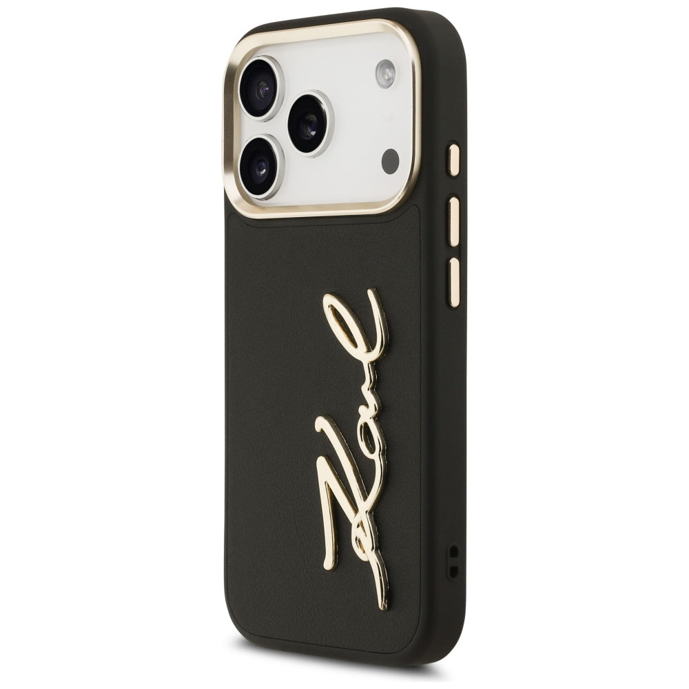 Fodral för Apple iPhone 17 Pro, Karl Lagerfeld, Script Logo, Svart