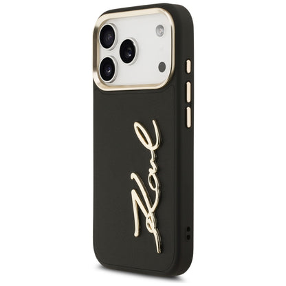 Fodral för Apple iPhone 17 Pro, Karl Lagerfeld, Script Logo, Svart