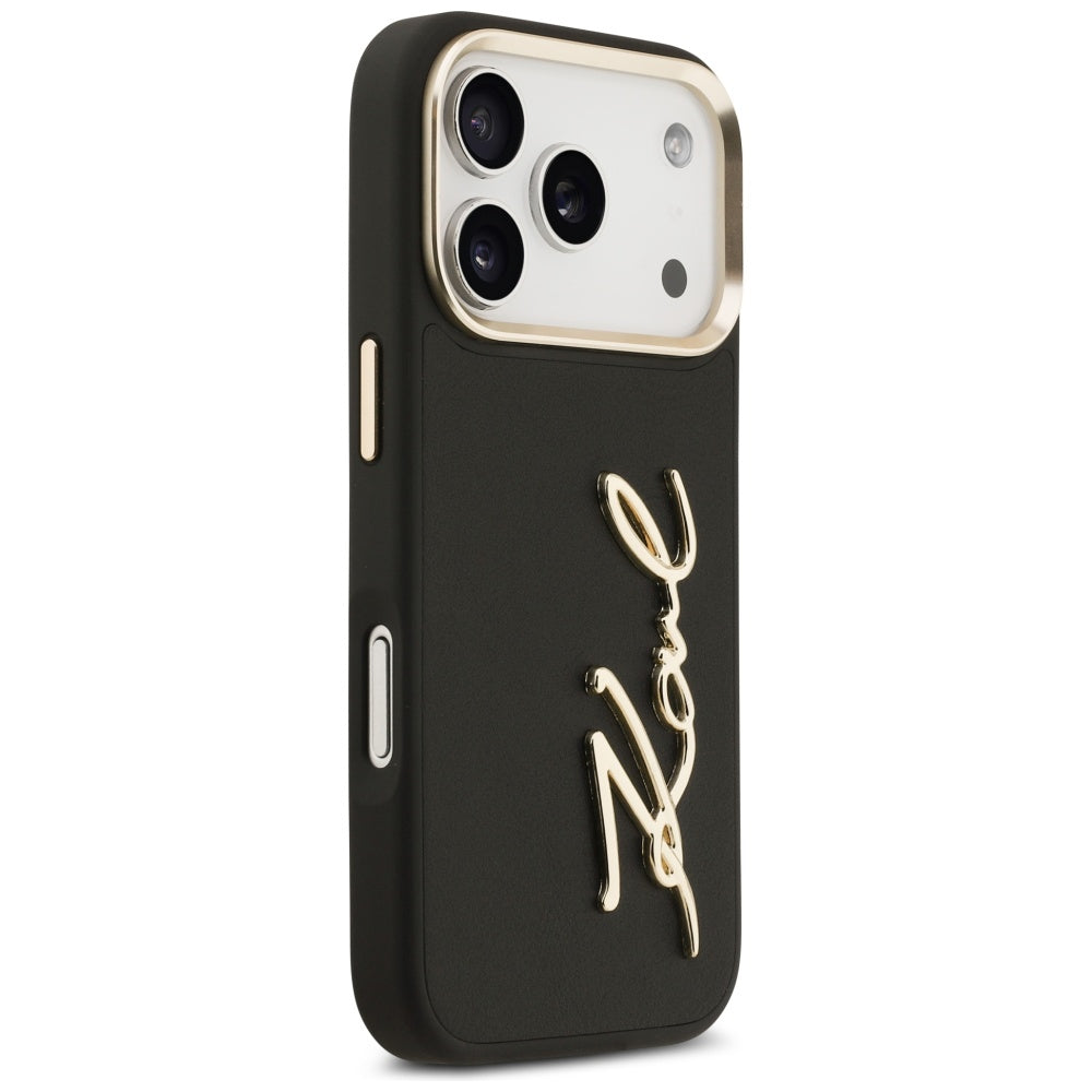 Fodral för Apple iPhone 17 Pro, Karl Lagerfeld, Script Logo, Svart