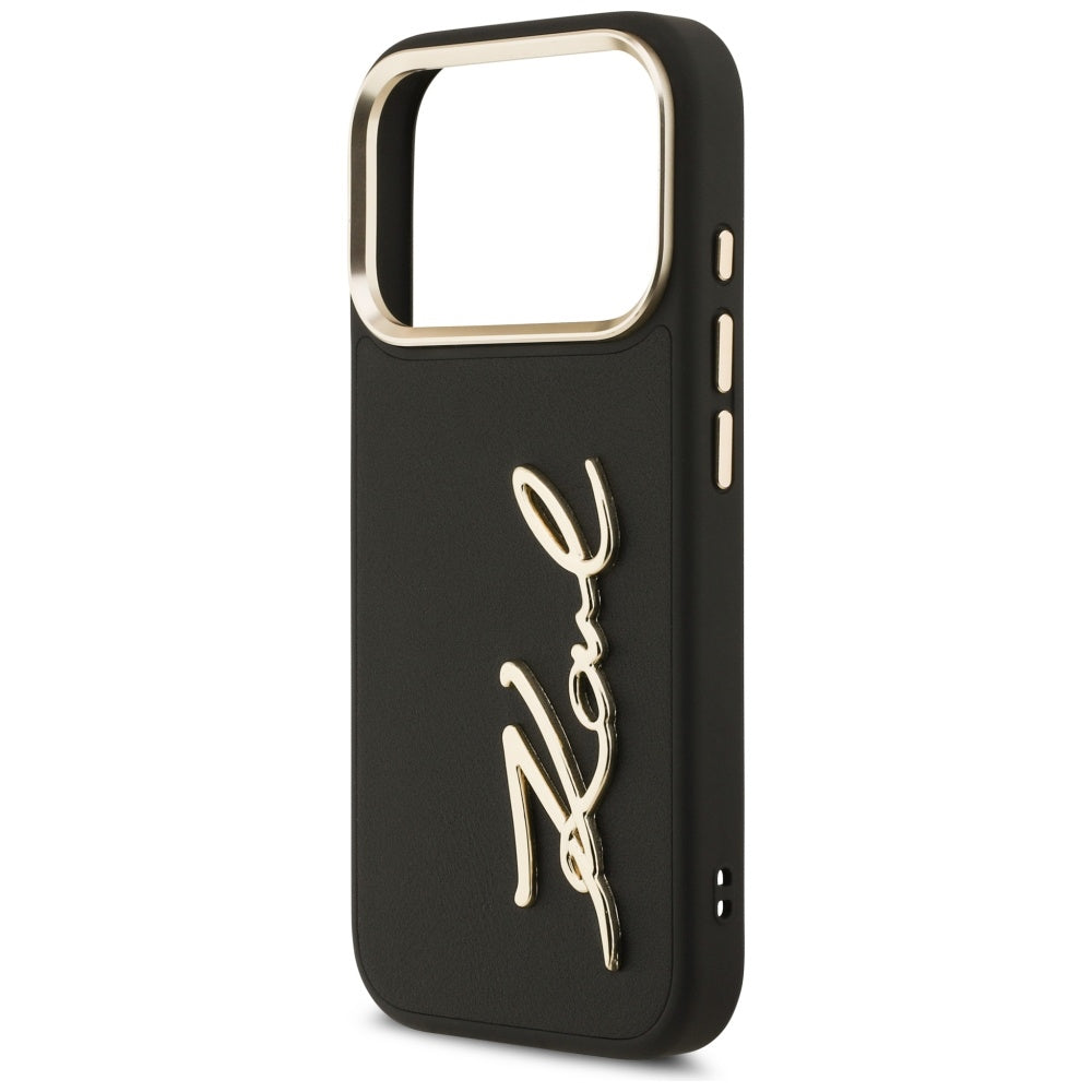 Fodral för Apple iPhone 17 Pro, Karl Lagerfeld, Script Logo, Svart