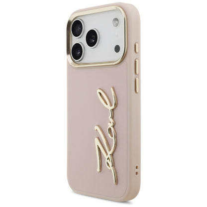 Fodral för Apple iPhone 17 Pro, Karl Lagerfeld, Script Logo, Rosa
