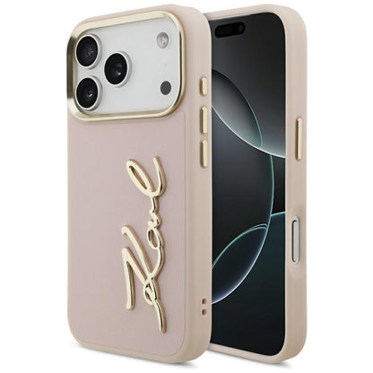 Fodral för Apple iPhone 17 Pro, Karl Lagerfeld, Script Logo, Rosa