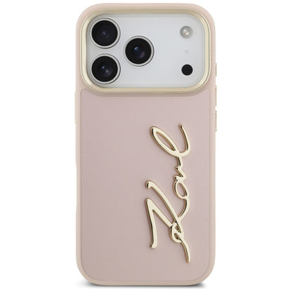 Fodral för Apple iPhone 17 Pro, Karl Lagerfeld, Script Logo, Rosa