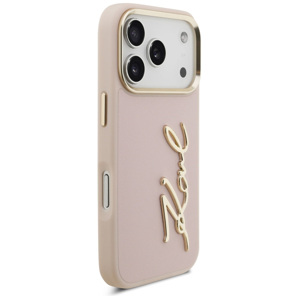 Fodral för Apple iPhone 17 Pro, Karl Lagerfeld, Script Logo, Rosa