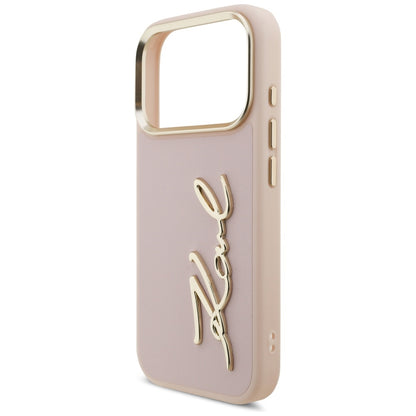 Fodral för Apple iPhone 17 Pro, Karl Lagerfeld, Script Logo, Rosa