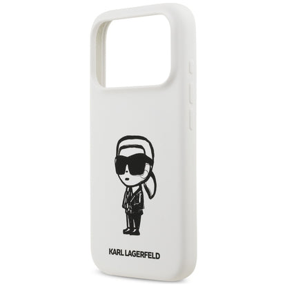 Fodral för Apple iPhone 17 Pro, Karl Lagerfeld, Sketch and Logo Karl, Vit