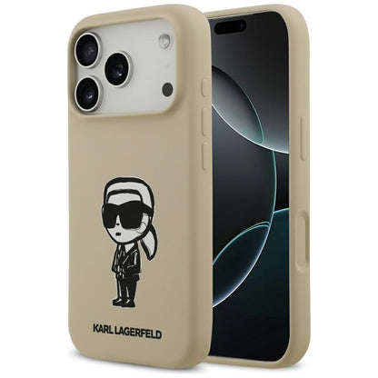 Fodral för Apple iPhone 17 Pro, Karl Lagerfeld, Sketch and Logo Karl, Brun
